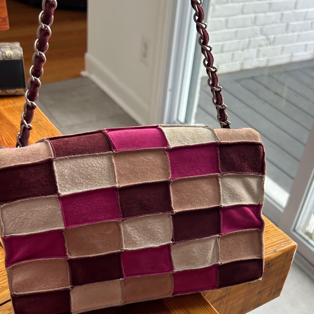 Chanel Suede Patchwork Shoulder Bag - Pink And Br… - image 5